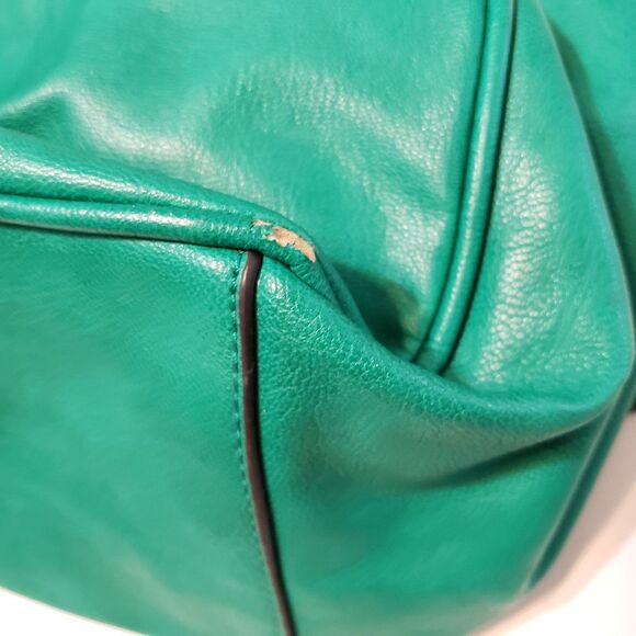 Liz Claiborne Green Faux Leather Satchel / Shoulder Purse - Picture 5 of 11